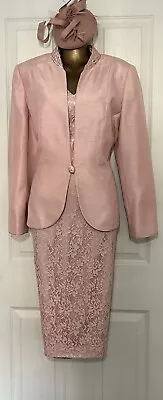 Pink Lace Mother Of The Bride/wedding Guest Outfit..jacques Vert Size 18 • £5.19