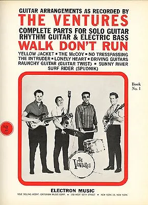 Ventures Songbook Book 1 Complete Parts-Solo & Rhythm GuitarsElectric Bass;'63 • $33.15