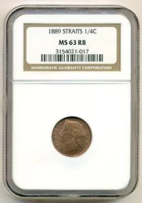 Straits Settlements (Malaysia) 1889 1/4 Cent MS63 RB NGC • $399