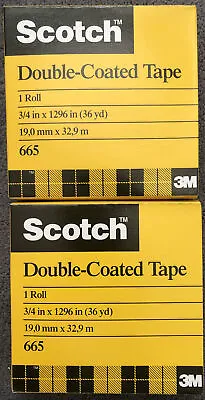 £12.72 • Buy Scotch Permanent Double-Coated Tape 665, 2 Roll 3/4 X36yd Transparent Arts Craft