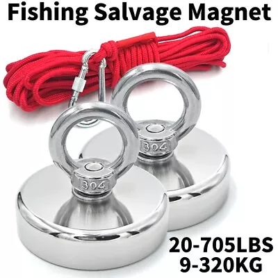 200 LBS FISHING MAGNET Super Strong Neodymium Round Eye Bolt 1.89 INCH Diameter • $8.88