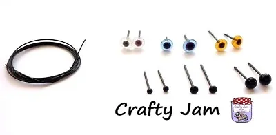 Natural 3D Animal Needle Felting Eyes & Whiskers Glass Eyes + Craft Wire • £3.95