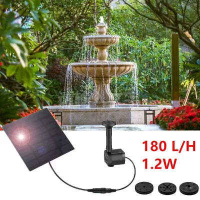 Solar Waterfall Fountain Submersible Water Feature Pump Garden Pond Pool Tank • £10.99