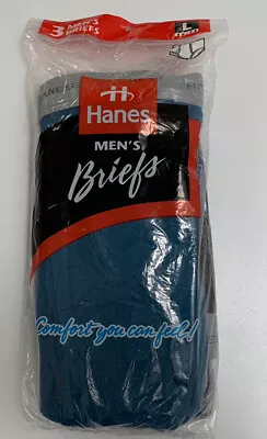 $49.99 • Buy Vintage 1997 Hanes Men's Briefs 3-Pack Large 36-38 100% Preshrunk Cotton NEW