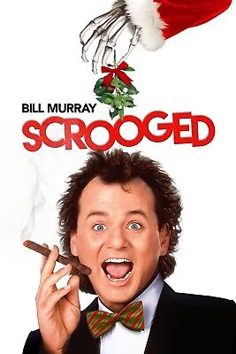 $12.99 • Buy 1988 Scrooged Movie Poster 11X17 Bill Murray Frank Cross Claire Ghosts 🦌🎅🏻🍿