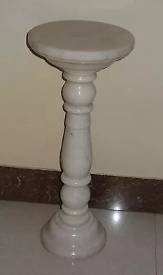 28  White Marble Coffee Table Top Tall Solid Telephone Stand Rare Home Decor Art • $1546.60