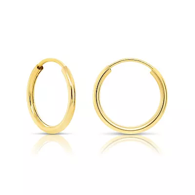 Pair 14K Real Solid Gold Nose Body Hoops Ring Lip Eyebrow Cartilage Piercing 24G • $27.99