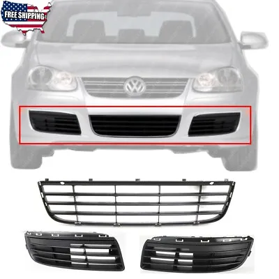 New Front Left Right Bumper Grille Kit Textured For 2005-2010 Volkswagen Jetta • $55