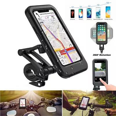 Waterproof Motorcycle Bike Mount Phone Holder Touch Screen Case Fit Handlebar • $10.75