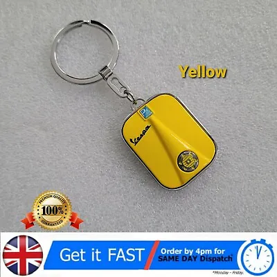 Vespa Classic Scooter Metal Key Ring - Yellow. • $13.42