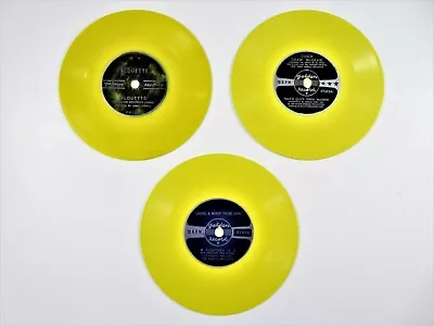 Golden Records 3 Yellow Vinyl 78RPM 6 Inch Vintage 1960 Childrens Songs • $13.49