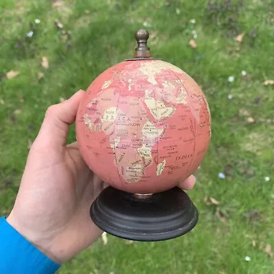 Vintage 360° Rotating Mini Globe Earth Map Globe Old! - Light Desk Decor Mancave • $20