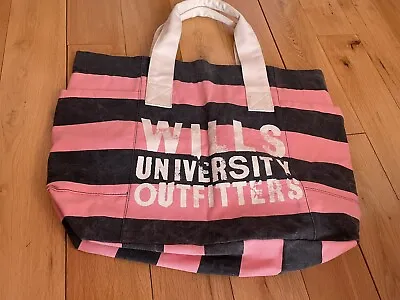 £22.50 • Buy Over Sized Jack Wills Tote Bag Luggage Stripe Nautical Blue Pink Canvas Carry