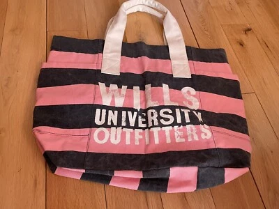 £22.50 • Buy Over Sized Jack Wills Tote Bag Luggage Stripe Nautical Blue Pink Canvas Carry