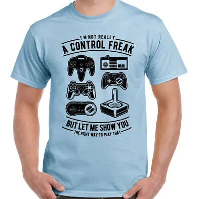 Gaming T-Shirt Control Freak Mens Funny Retro Video Game ZX Spectrum PC Atari • £8.94