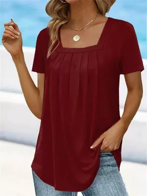 Plus Size Womens Blouse T-Shirt Summer Short Sleeve Ladies Casual Tops Tee Shirt • £9.99