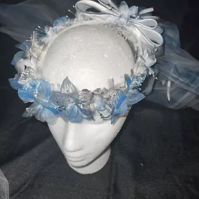 Corpse Bride Wedding Veil COSTUME Gothic Unique Emily Ghost Flower Crown • $96