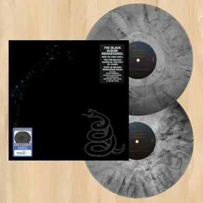 Metallica The Black Album 2LP Remastered 180g Clear With Black Marble Vinyl VG+ • $50