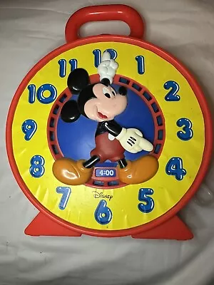 Vintage 1981 Mattel Disney Mickey Mouse Talking Time Clock SEE N SAY -WORKS • $27.95