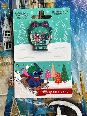 $17.95 • Buy 2022 Disney Parks Happy Holiday Christmas Stitch & Angel Gift Card & LE Pin GWP