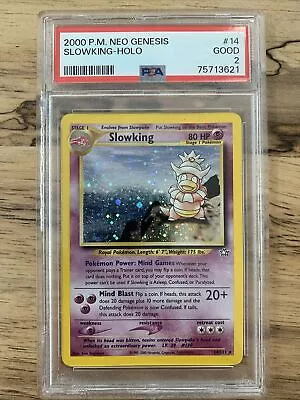 SLOWKING 14/111 Neo Genesis Holo Rare 2000 Pokemon Card PSA 2 Good Condition 🔥 • $89