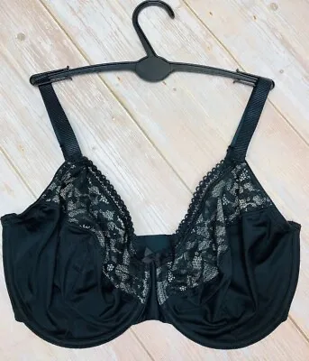 Ex M&S Minimiser Bra Black Non-Padded Lace Underwired Full Cup Lace Bra 32G  • £10.95