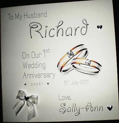 £4.25 • Buy Handmade Personalised Wedding Anniversary Card 1st 2nd 3rd 10th 20th 30th  50th 