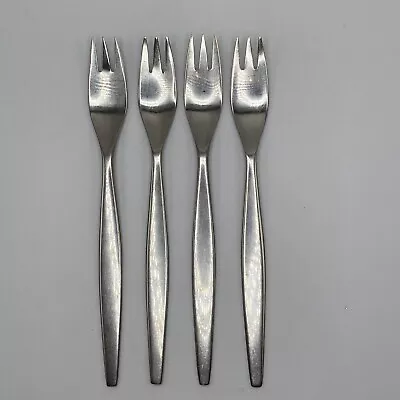 4 - Mid Century Gense FOCUS Satin 18-8 Stainless SWEDEN Flatware Dinner Forks 8” • $40