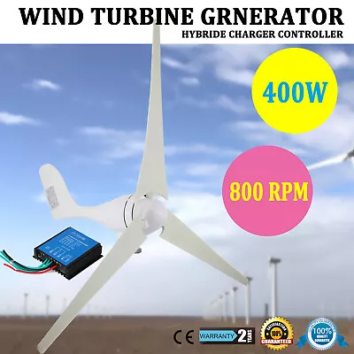 $122.40 • Buy  3 Blades 400W Wind Turbine Generator Unit DC 12V W. Power Charge Controller USA