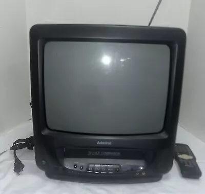 VINTAGE Admiral 13  CRT TV VCR VHS Combo GOJ-12331 Tested Working With Remote • $157