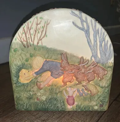 Vintage Disney Classic Winnie The Pooh Ceramic Dome Lamp Many Adventures Of Pooh • $30