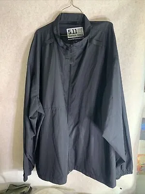 5.11 Tactical Series Jacket Adult 3XL Black Full Zip Windbreaker Pockets Men's • $23.20