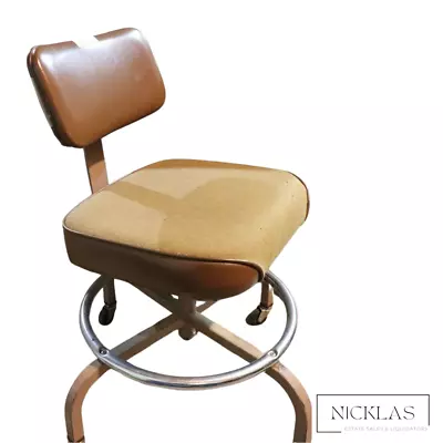 Vintage Mid Century Modern Industrial Tanker Swivel/Rolling Office Desk Chair • $199