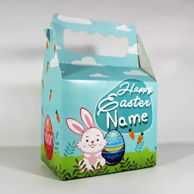 Happy Easter Gift Box Children's Kids Personalised Party Boxes Bags Box Favour • £1.25
