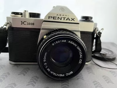 Vintage Pentax Asahi K1000 35mm Film Camera Manual Extra Lenses Accessories Bag • $139