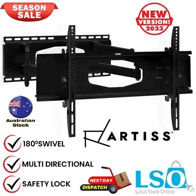 $64.69 • Buy Full Motion TV Wall Bracket Swivel Mount Tilt 32 40 43 50 55 60 65 70 75 80 Inch