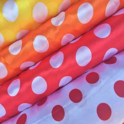 £3.99 • Buy Polka Dots Dress Satin Fabric Spotty Costumes Minnie Mouse FROCK Spotted Draping