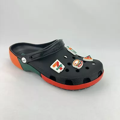 7-ELEVEN X CROCS Classic Clogs With Charms - US Mens 11 - NWT Shoes Clogs • $49.95