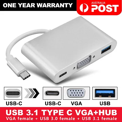 Type C To VGA USB 3.0 USB-C Multiport Extension HUB Adapter For IPad 10 Air Pro • $14.95