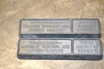 Two American Smelting Refining Federated Metals Division Nickel Babbitt Bars • $70