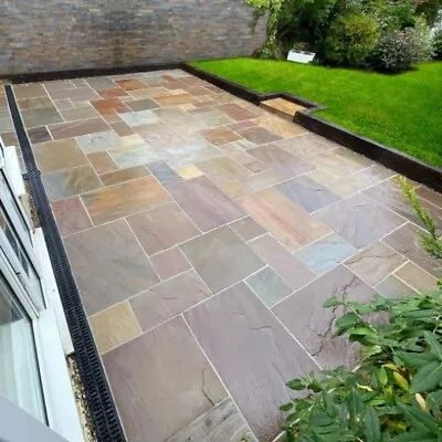 Raj Green 4 Size Calibrated Indian Sandstone Paving Slabs • £215