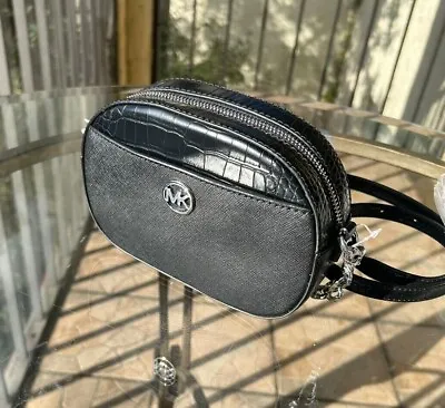 Michael Kors Ladies Jet Set Glam Front Pocket Small Oval Crossbody Bag Purse MK • $64