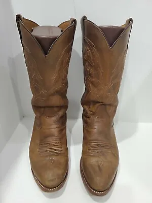 Corral Mens Older Brown Leather Western Boots Size 8 D • $41.27