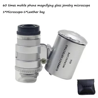 Lightweight LED Magnifying Glass Loupe Loop Eye Mobile Phone Pocket 60X • $9.28