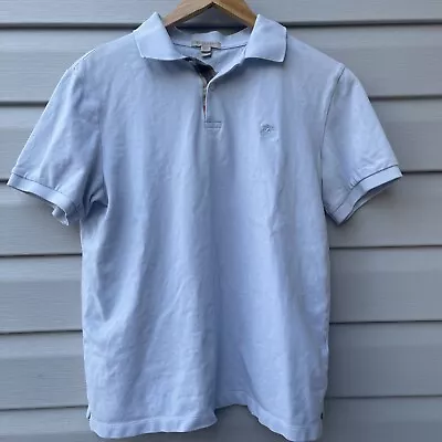 BURBERRY BRIT Adult Medium Mens Polo Shirt Cotton Light Blue • $29.90