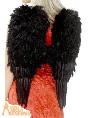 £8.99 • Buy Adult Extra Large Black Feather Angel Wings Ladies Halloween Fancy Dress Prop
