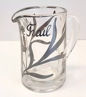 Vintage Mohawk Trail Clear Glass Souvenir Pitcher W/ Silver Overlay 3.5  High • $14.99