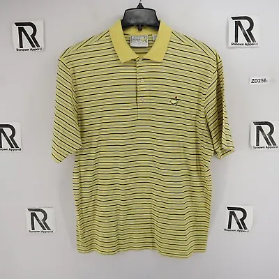 Mens PGA Augusta Nationals Masters Golf Polo Shirt Size L Large Yellow Cotton • $17.94