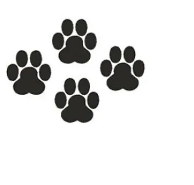 24 Paw Prints 45mm X 45mm Cat Dog Vinyl Wall Art Stickers Bedroom Car Fridges • £2.99