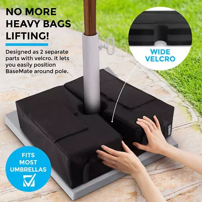 Weight Sand Bag For Umbrella Base Stand 2 Detachable Bags Square Patio Outdoor • $28.99